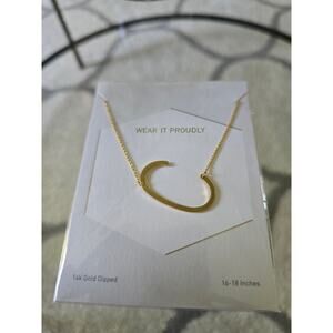 Wishbonne Initial 14K Gold Dipped Necklace C NWT